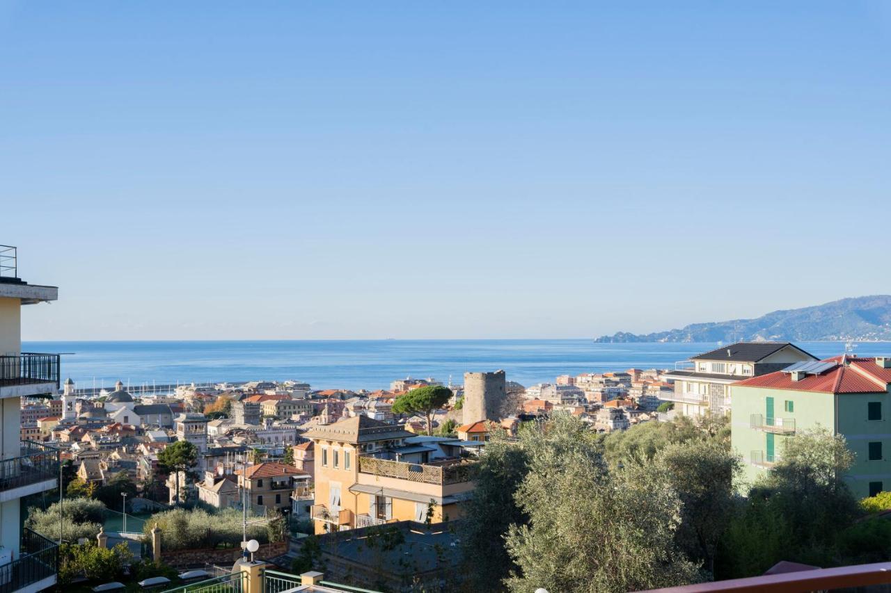 093 - Casa Panorama, Vista Mare E Vista Portofino, 500 Metri Centro Di Chiavari, Posto Auto Gratis Incluso Apartman Kültér fotó