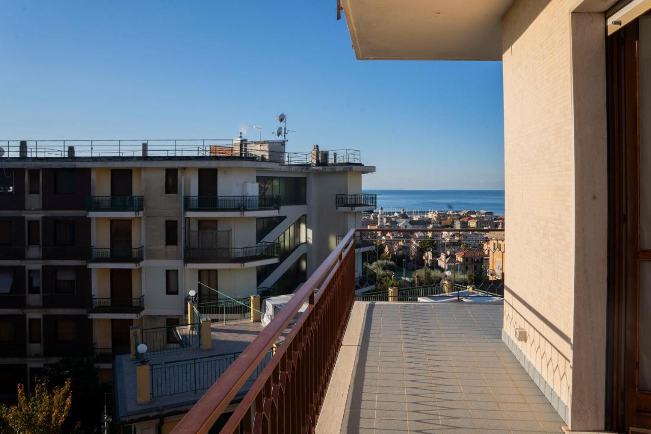 093 - Casa Panorama, Vista Mare E Vista Portofino, 500 Metri Centro Di Chiavari, Posto Auto Gratis Incluso Apartman Kültér fotó
